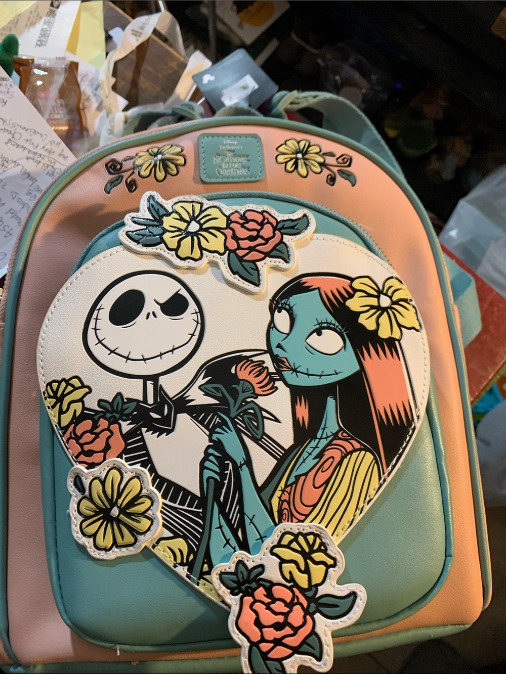 New Disney “The Nightmare Before Christmas “ Jack & Sally Floral Kids Backpack